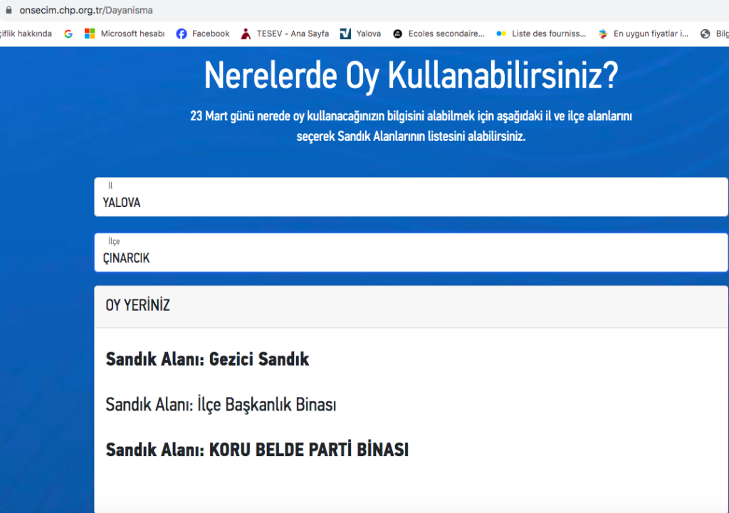 Tüm Yurtta Olduğu Gibi Çınarcık ve Çevre Beldelerde Sandıklar Kurulacak