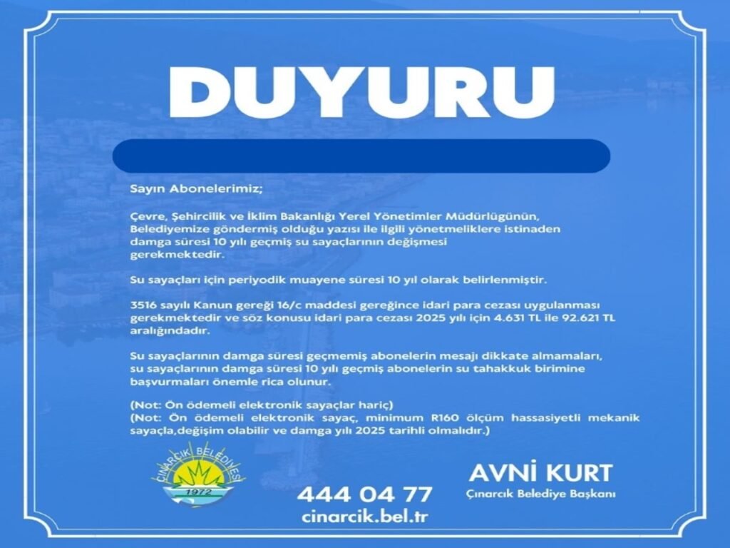 Su Sayaçları Problemi Ve Belediyenin Rolü