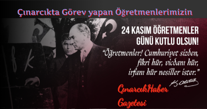 24 Kasım Öğretmenler Gününü Kutluyoruz