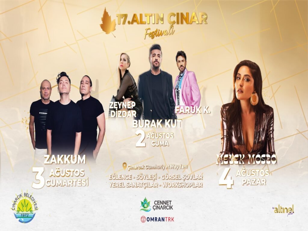 17 ci, Çınarcık Altın Çınar Festivali 2 – 3 – 4 Ağustos’ta Yapılacak